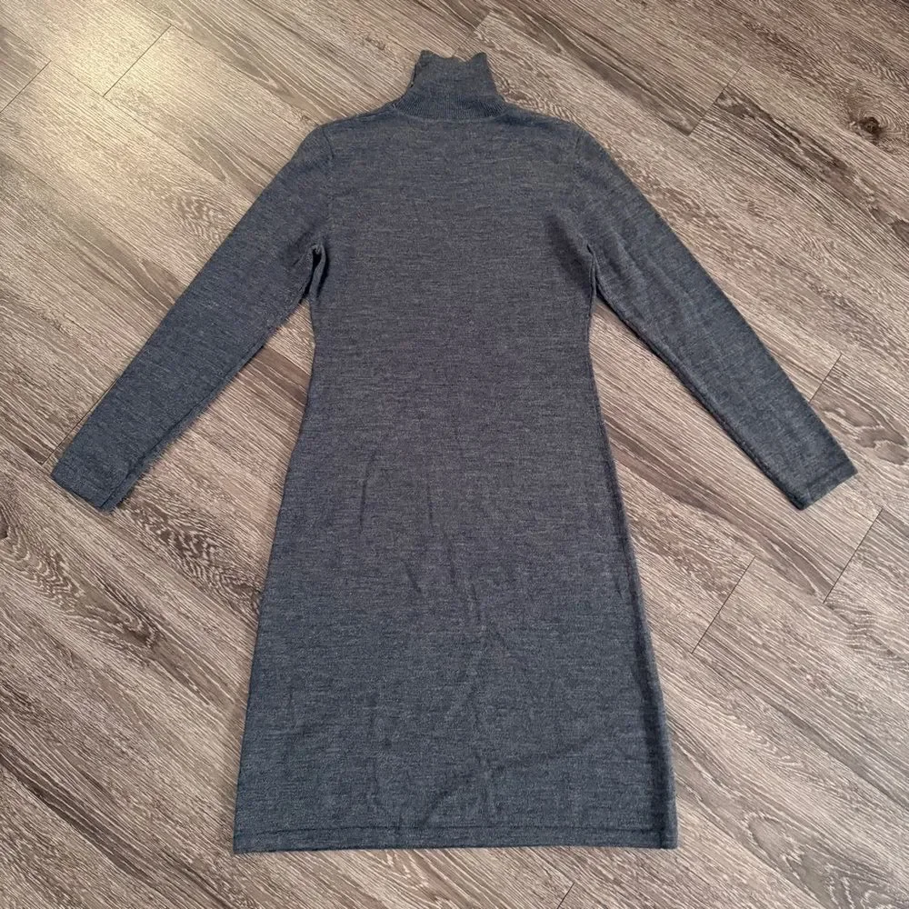 Garnet Hill Merino Wool Turtleneck Midi Dress - Picture 7 of 7